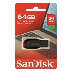 Buy SanDisk Cruzer Blade 64GB USB Flash Drive – ultra-compact, reliable storage for photos, documents, and more. Includes file encryption and USB 2.0 support.