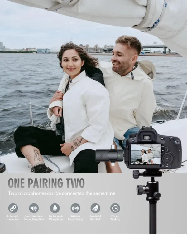 3 in 1 Wireless Lavalier Microphone for iPhone & Android - Image 6