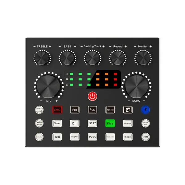 Live Streaming Broadcasting V8S Sound Card with 10 Sound Effects,3 Inputs, Mic Input - Image 12