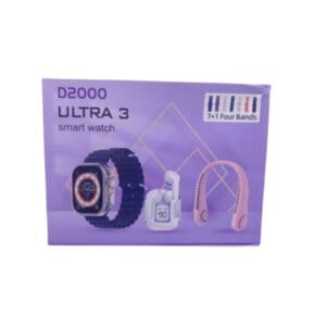 D2000 ULTRA 3 Smart Watch Combo with AirPod and Portable Fan