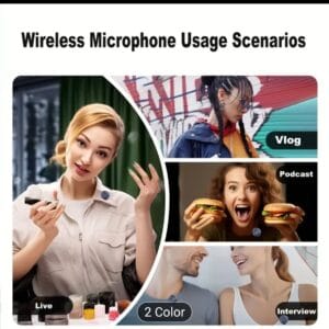 Alternative view of Professional Wireless Lavalier Microphone with Type-C Port for Smartphones, Computers & Cameras Plug & Play, LED Power Display, Portable Charging Case, Wireless Connectivity, Ideal for Podcasting, Live Streaming & Content Creation, Wireless Microphone
