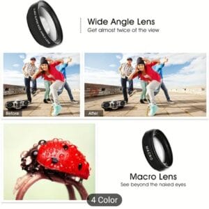 Alternative view of Universal Mobile Phone Lens For IPhone And Android, 2 In 1, Super Wide Angle, Macro, HD, Clip, 37mm, 0.45X, 49uv, Professional