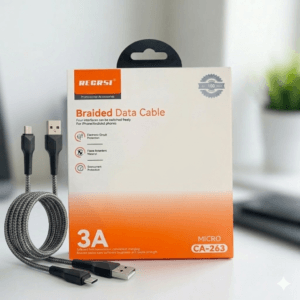 Alternative view of RECRSI Braided Data Cable (3A) – Micro USB