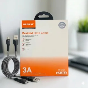 Alternative view of RECRSI Braided Data Cable (3A) – Micro USB
