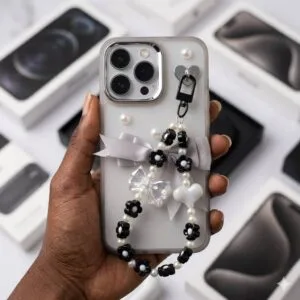 Alternative view of Cute Floral Beaded Phone Case with Wrist Charm