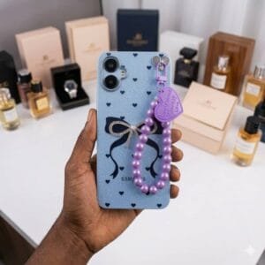 Cute Floral Beaded Phone Case with Wrist Charm