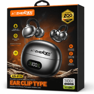 AOZHENKAI AZK-BT29 Ear Clip Wireless Bluetooth Earbuds (ENC) – Digital Display